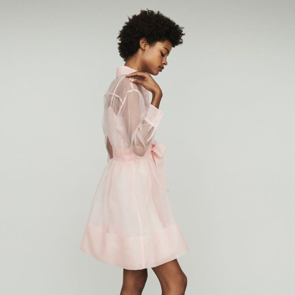 MAJE (NWT) Revani Organza Belted Sheer Shirt Dress - Picture 2 of 8